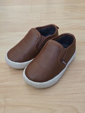 Carter's Toddler Boys Faux Leather Ricky Casual Slip On Brown Shoes Size 5
